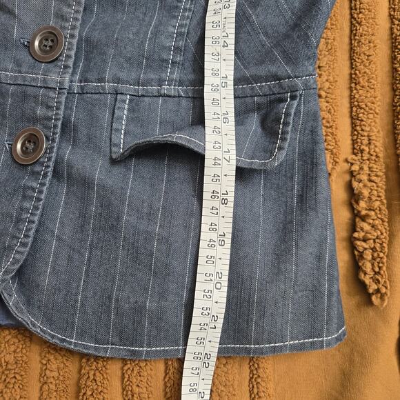 Grass Co. Womens Vintage Y2K Elevated Staple Pinstripe Tailored Blazer Jacket M - Picture 10 of 10